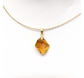 Collier artisanal ras de cou doré Cosmic Topaz