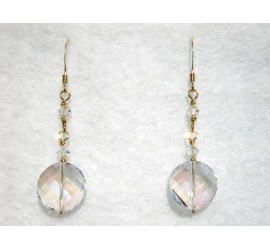 Boucles d'oreilles plaqué or rondes Crystal Moonlight