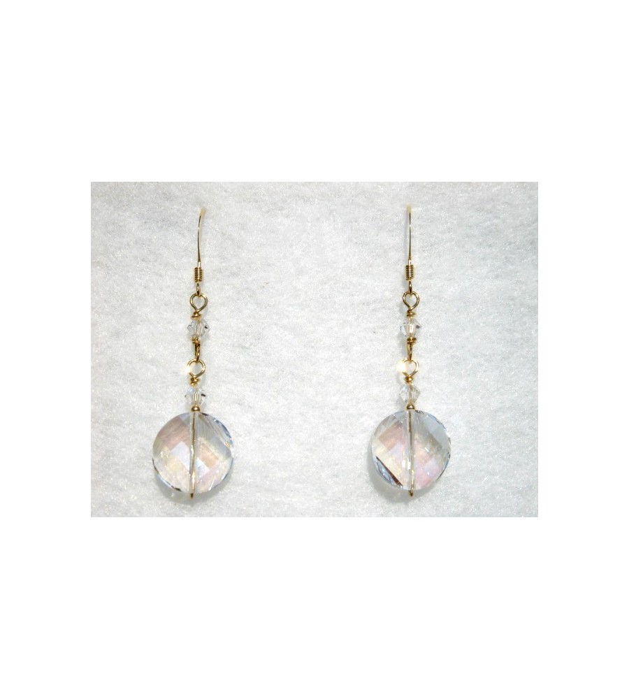 Boucles d'oreilles plaqué or rondes Crystal Moonlight