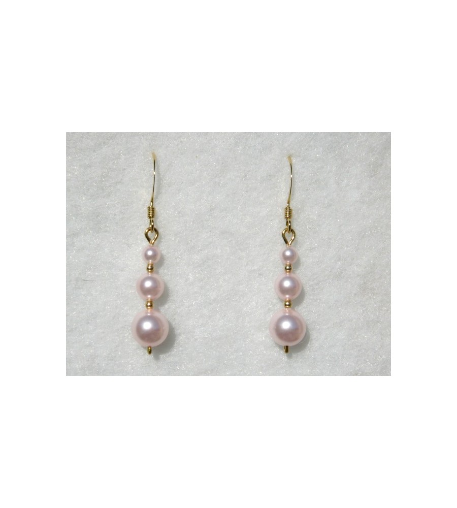 Boucles d'oreilles plaqué or rondes nacrées Rosaline Boucles d'oreilles plaqué or rondes nacrées Rosaline