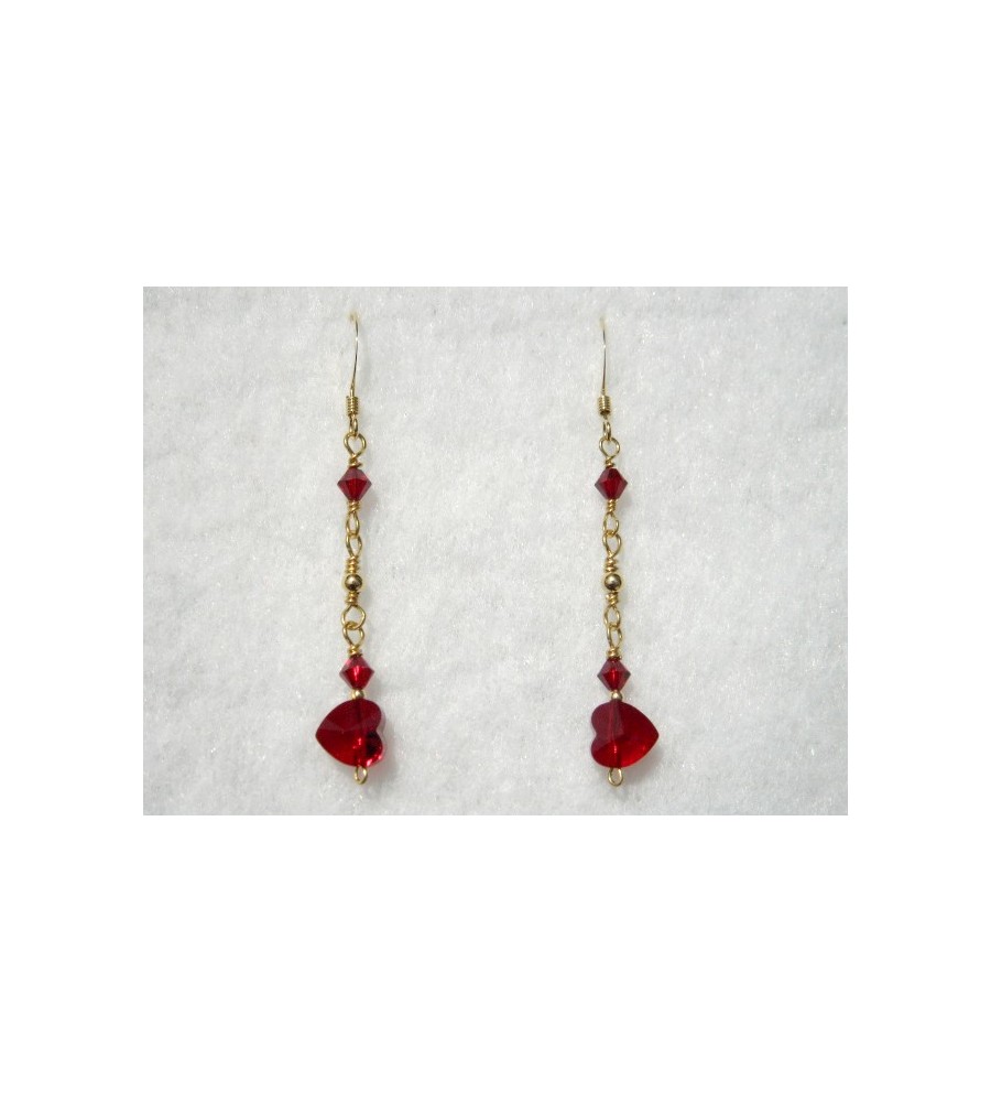 Boucles d'oreilles plaqué or Cœurs Siam Boucles d'oreilles plaqué or Cœurs Siam