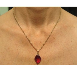 Collier plaqué or Cosmic Ruby