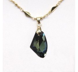 Collier plaqué or Galactic Vertical Crystal Tabac