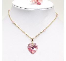 Collier plaqué or Coeur Light Rose