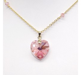 Collier plaqué or Coeur Light Rose