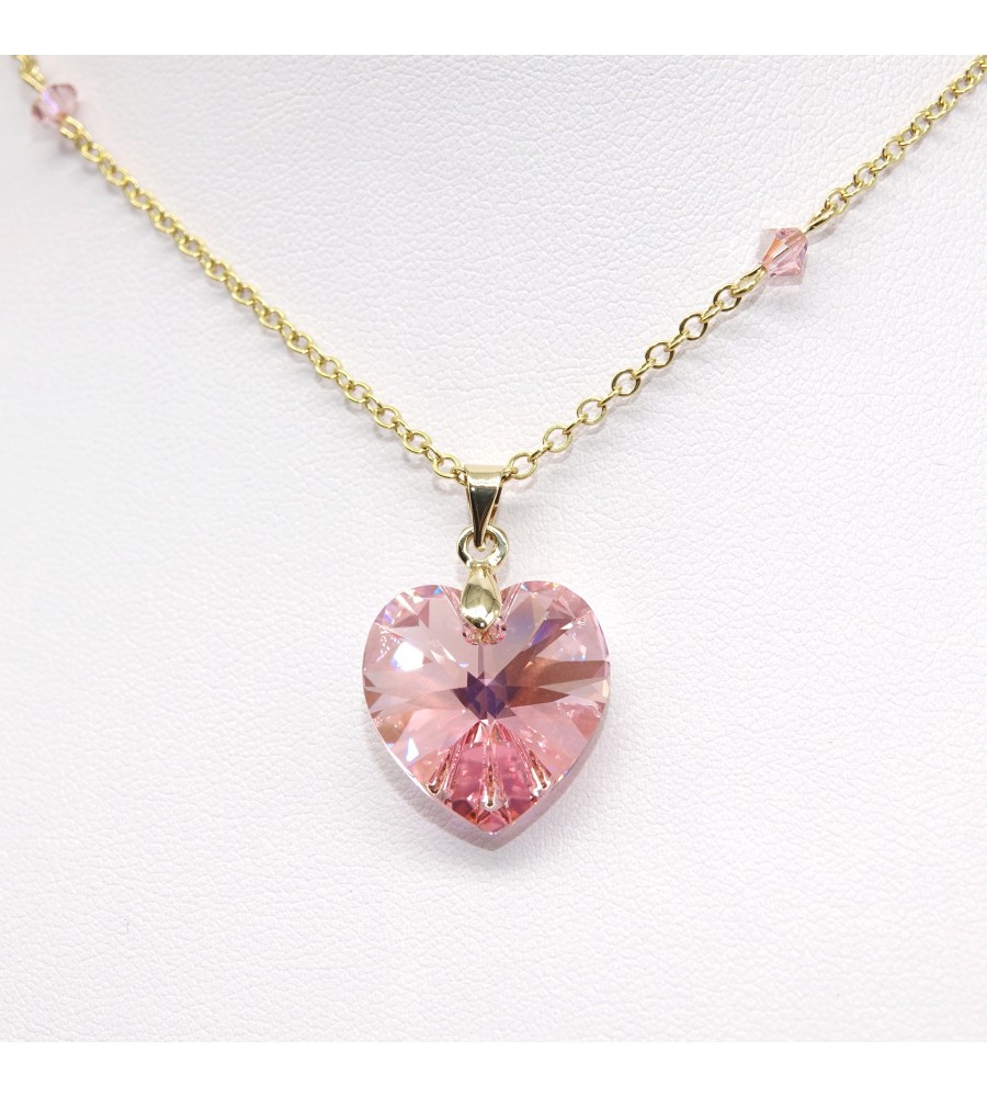 Collier plaqué or Coeur Light Rose