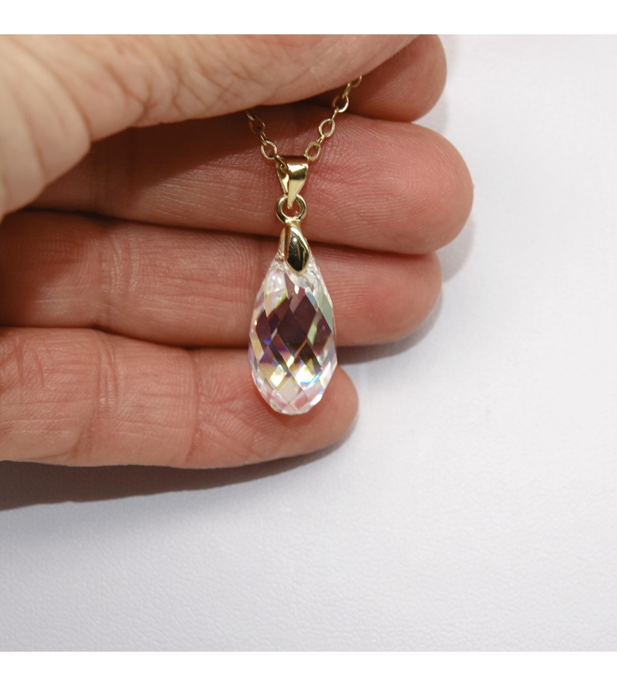 Collier plaqué or Goutte Crystal AB Collier plaqué or Goutte Crystal AB