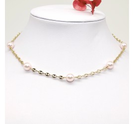 Collier plaqué or Ronde Rosaline
