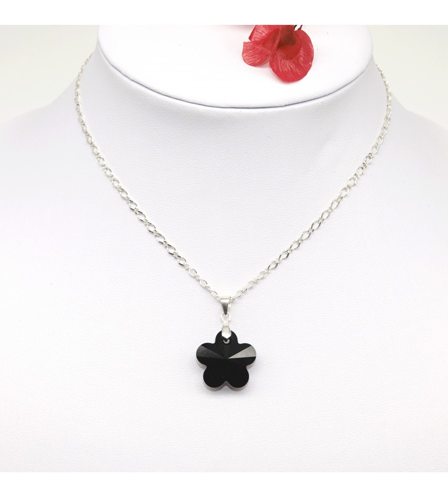 Collier en Argent 925ème Fleur Jet Collier en Argent 925ème Fleur Jet
