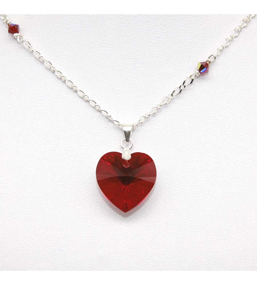 Collier en Argent 925ème Cœur Siam Collier en Argent 925ème Cœur Siam