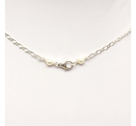 Collier en Argent 925ème Ronde nacrée Cream