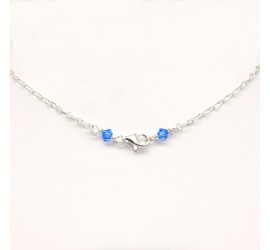 Collier en Argent 925ème Boule Strass Sapphire