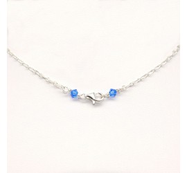 Collier en Argent 925ème Boule Strass Sapphire