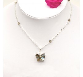 Collier en Argent 925ème Papillon Crystal Bronze Shade