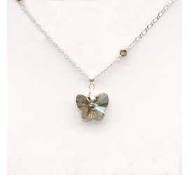Collier en Argent 925ème Papillon Crystal Bronze Shade