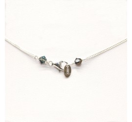 Collier en Argent 925ème Cœur Crystal Bermuda Blue
