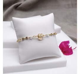 Bracelet artisanal plaqué or Coeur