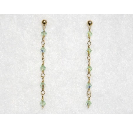 Boucles d'oreilles plaqué or Chrysolite