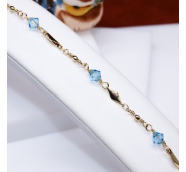 Bracelet artisanal plaqué or Aquamarine