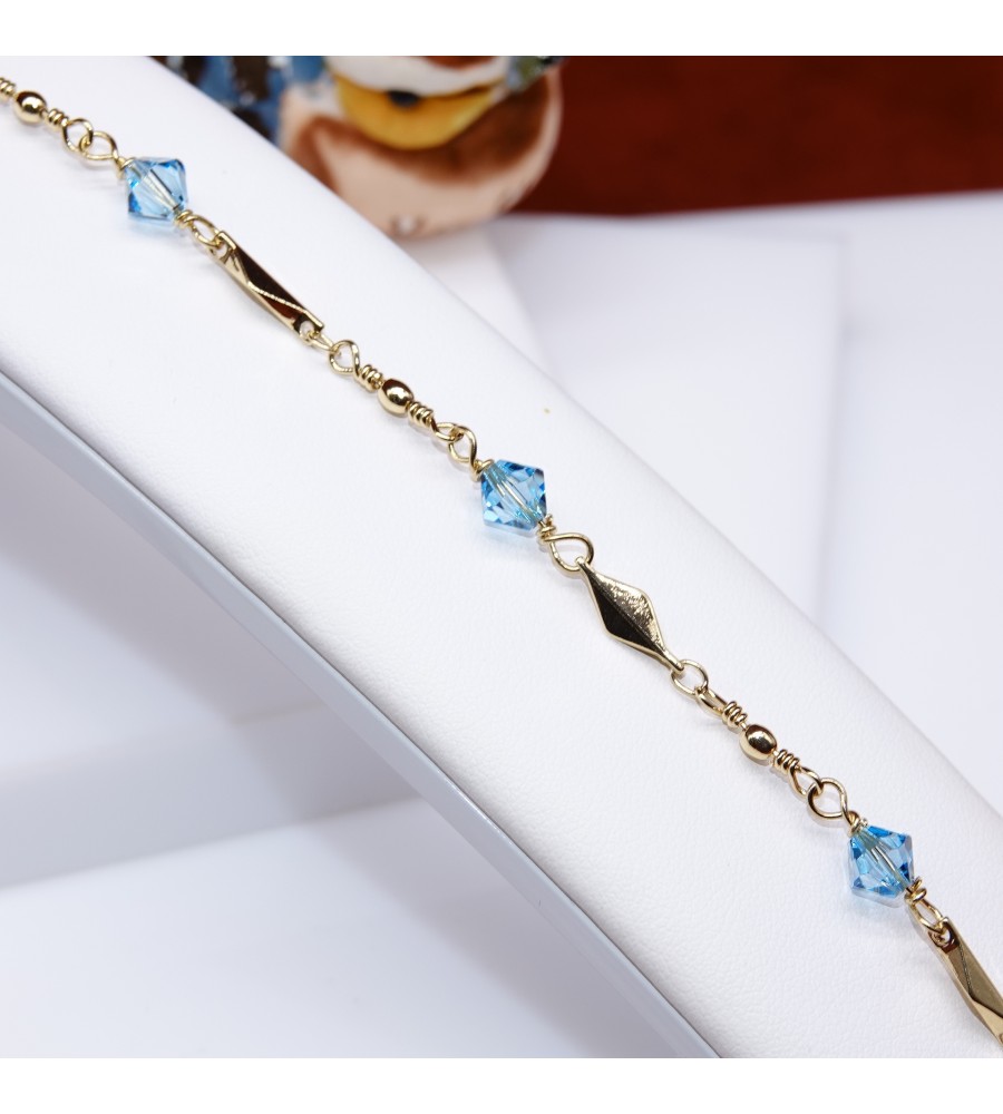 Bracelet artisanal plaqué or Aquamarine Bracelet artisanal plaqué or Aquamarine