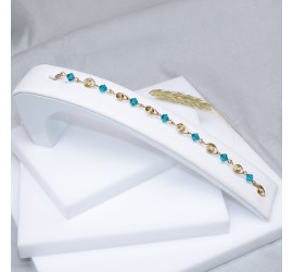 Bracelet Plaqué or Blue Zircon