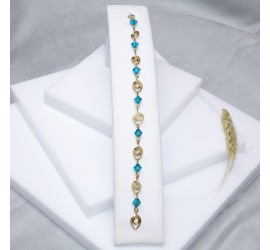 Bracelet Plaqué or Blue Zircon