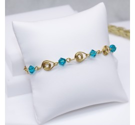 Bracelet Plaqué or Blue Zircon