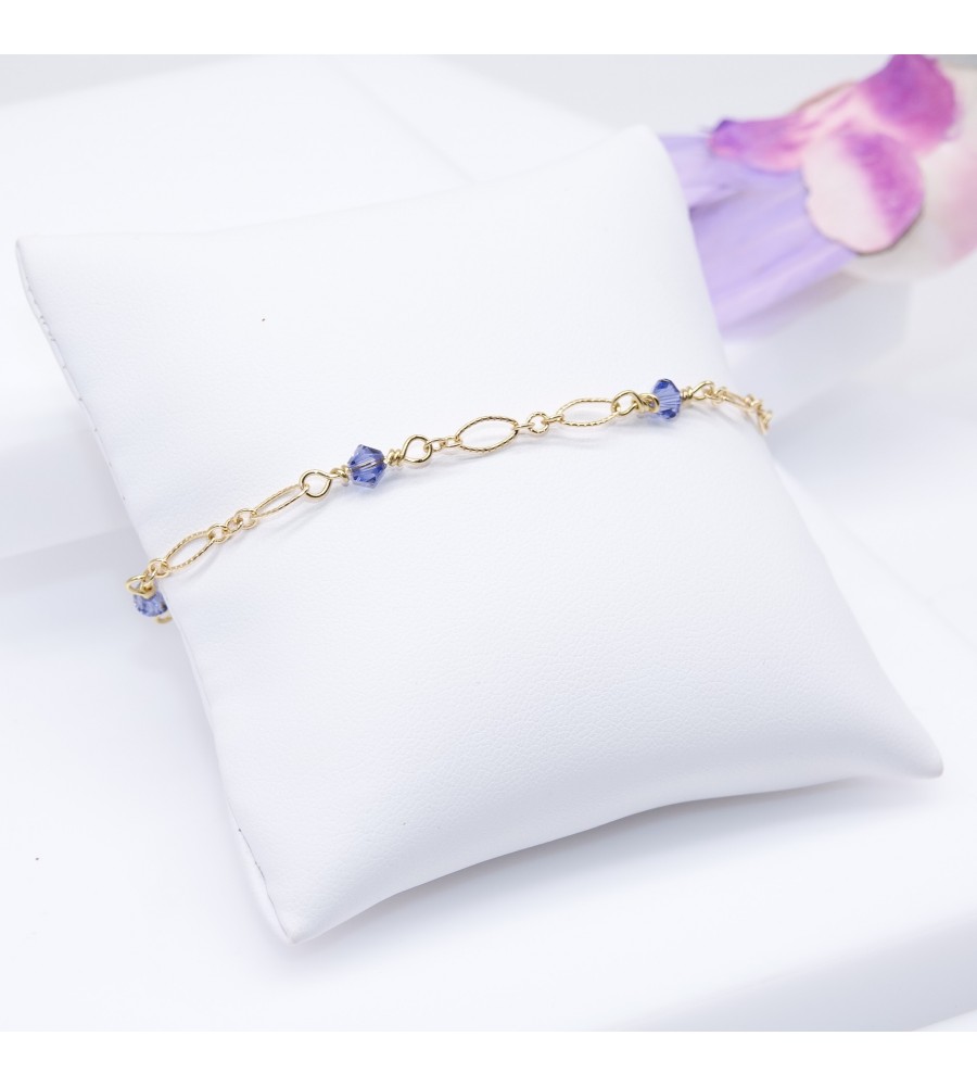 Bracelet artisanal plaqué or Tanzanite Bracelet artisanal plaqué or Tanzanite