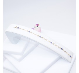 Bracelet artisanal plaqué or Tanzanite