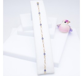 Bracelet artisanal plaqué or Tanzanite