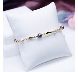 Bracelet artisanal plaqué or Rosaline et Burgundy