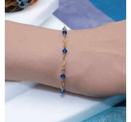 Bracelet artisanal plaqué or Capri Blue