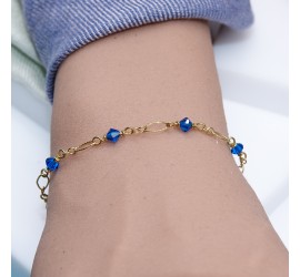 Bracelet artisanal plaqué or Capri Blue