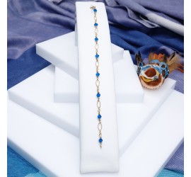 Bracelet artisanal plaqué or Capri Blue