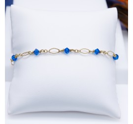 Bracelet artisanal plaqué or Capri Blue