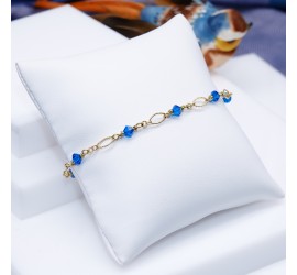Bracelet artisanal plaqué or Capri Blue