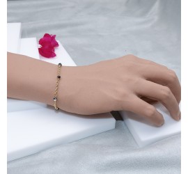Bracelet artisanal plaqué or Crystal Light Chrome