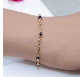 Bracelet artisanal plaqué or Crystal Light Chrome
