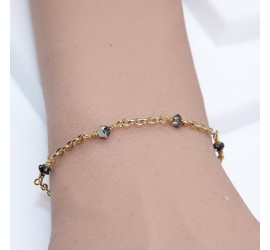Bracelet artisanal plaqué or Crystal Light Chrome