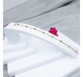Bracelet artisanal plaqué or Crystal Light Chrome