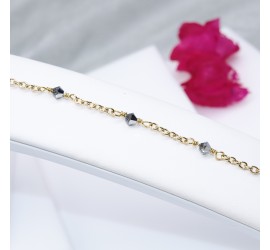 Bracelet artisanal plaqué or Crystal Light Chrome