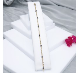 Bracelet artisanal plaqué or Crystal Light Chrome