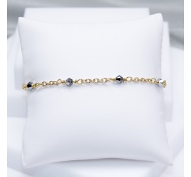 Bracelet artisanal plaqué or Crystal Light Chrome