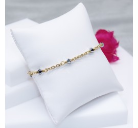 Bracelet artisanal plaqué or Crystal Light Chrome