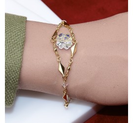 Bracelet artisanal plaqué or Clover