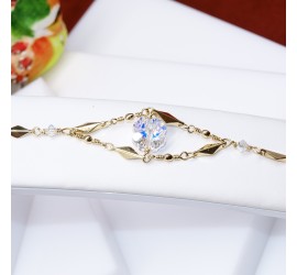 Bracelet artisanal plaqué or Clover