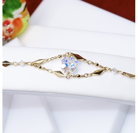 Bracelet artisanal plaqué or Clover
