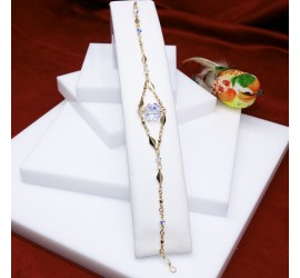 Bracelet artisanal plaqué or Trèfle