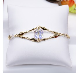 Bracelet artisanal plaqué or Trèfle