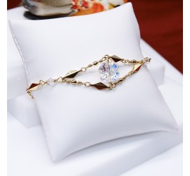 Bracelet artisanal plaqué or Trèfle